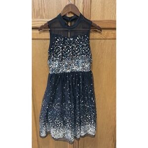 Speechless Girls Illusion Sequin Dress Sparkle Formal Dance Girls Size 16 Knee